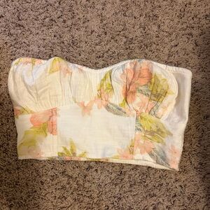 American Eagle Tropical Floral Strapless Tube Top